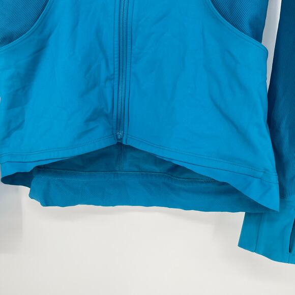 Lululemon Far and Free Full Zip Jacket Hooded Hawaiian Blue Teal Women's Size 6 - Picture 13 of 15
